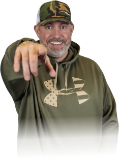 Lume Leads for Contractors | Bruce on Under Armor Hoodie Pointing