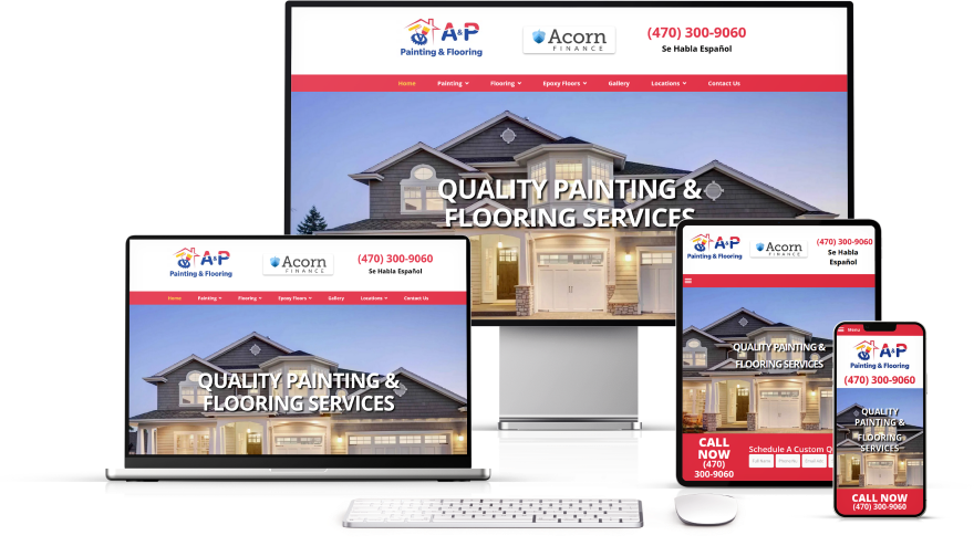 Lume Leads for Contractors | A&P Painting and Flooring Website on Desktop, Laptop, Tablet and Phone